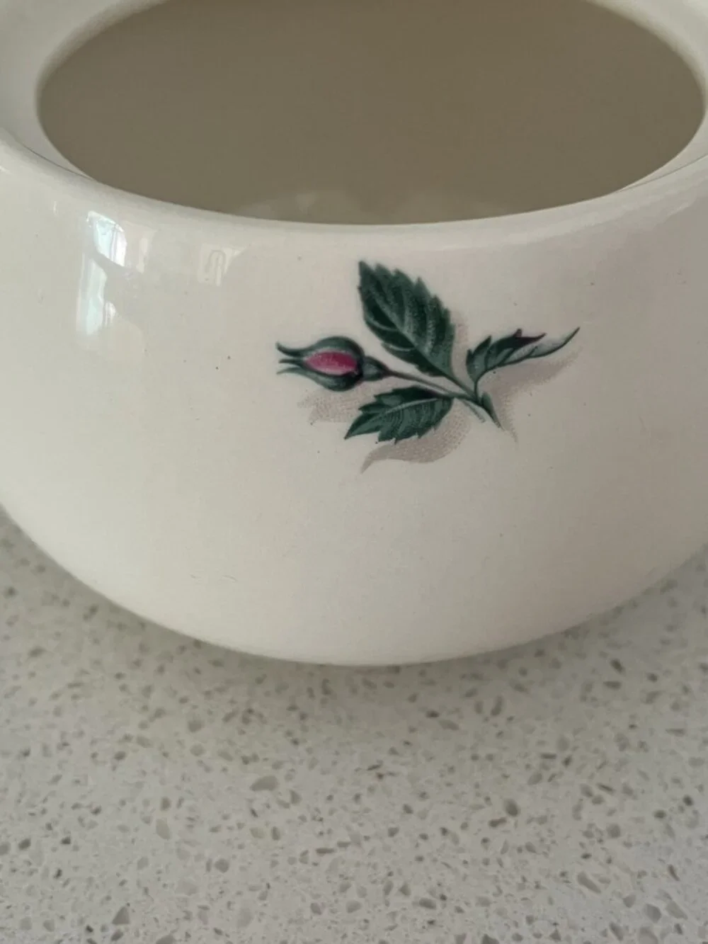 Vtg MCM Homer Laughlin Porcelain jewelry trinket jar sugar bowl 1955 Cottagecore